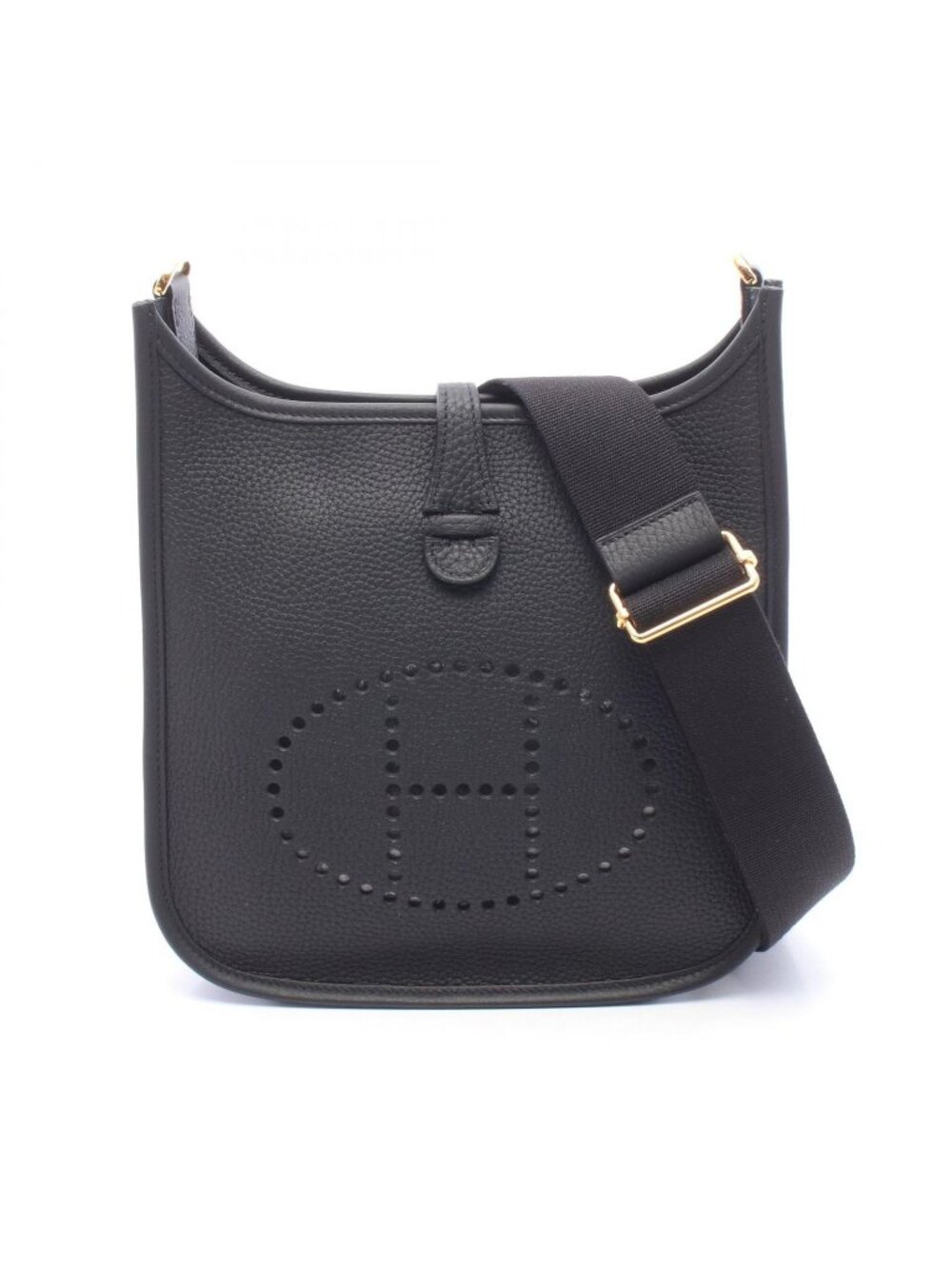 Hermes Shoulder Bag Evelyne 23 Black Leather